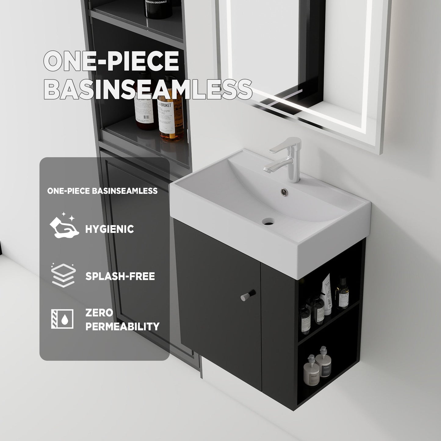 21.6 Inch Floating Bathroom Vanity with Sink