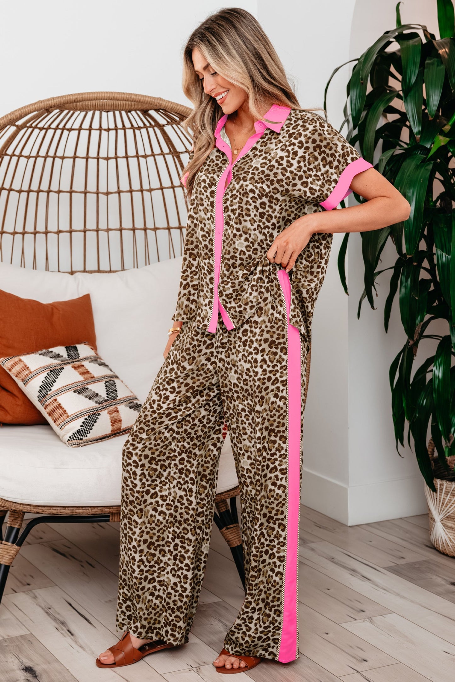 Lylah Contrast Trim Lounge Set