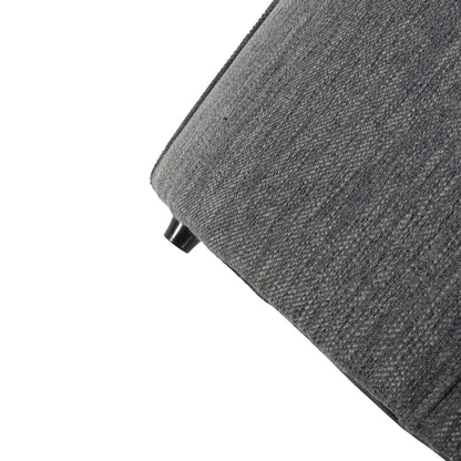 Contemporary Ottoman With Tonal Piping And Button Tuft Design