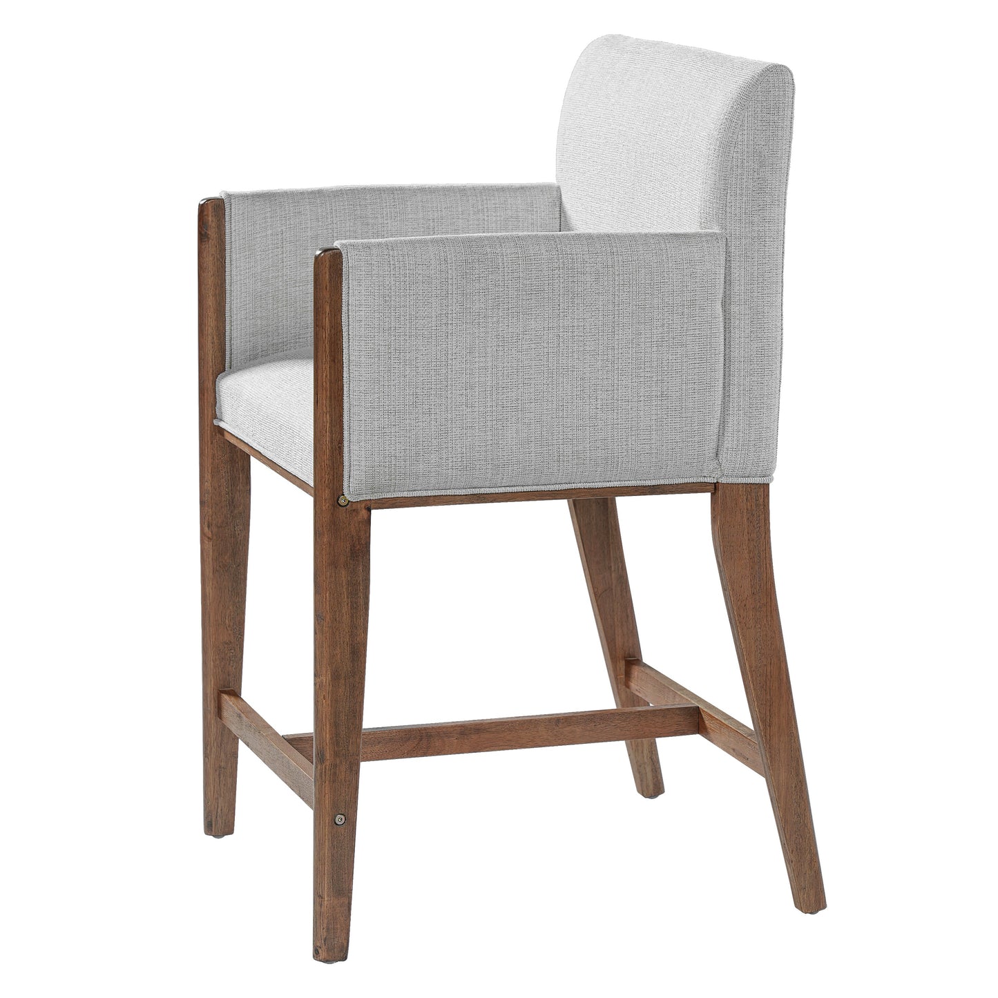 24'' Seat Height Upholstered Counter Stools with Arms for Kitchen Island/Dining Room, Set of 2