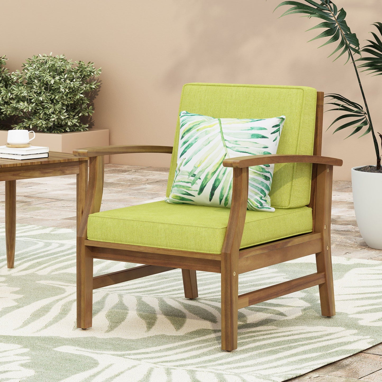 Perla Contemporary Club Chair with Water Resistant Cushion