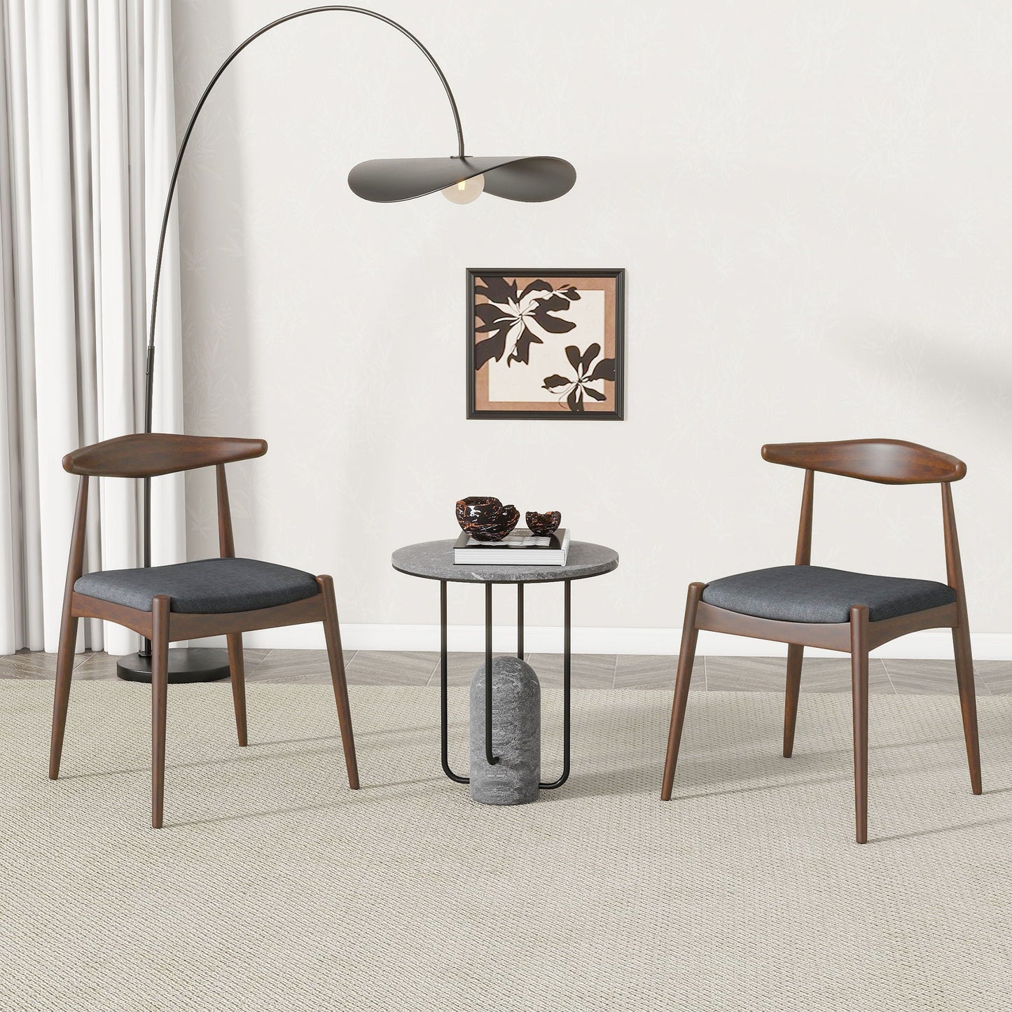 Dining Chairs With Ergonomic Backrest & Comfort Cushions (Set of 2)
