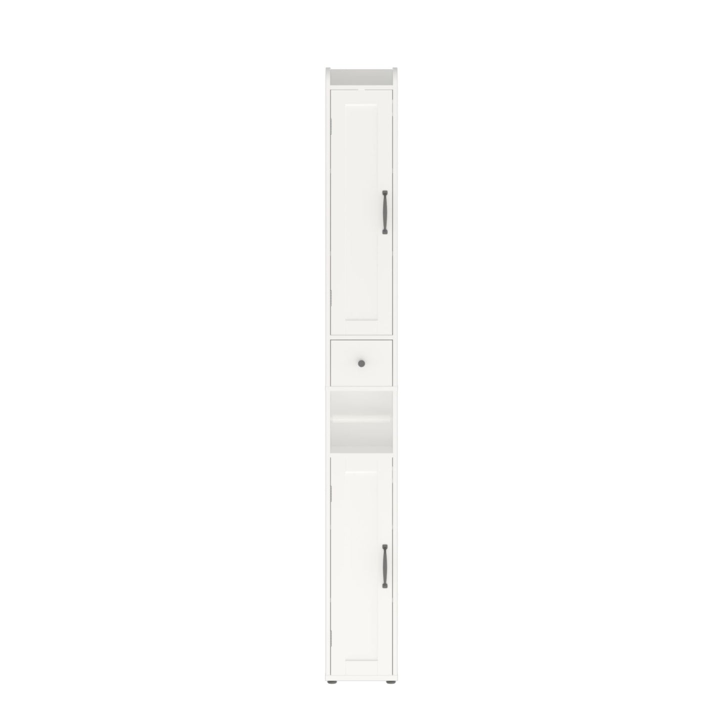 Slim Tall Bathroom Storage Cabinet With Adjustable Shelves, 2 Doors Freestanding Cabinet - White
