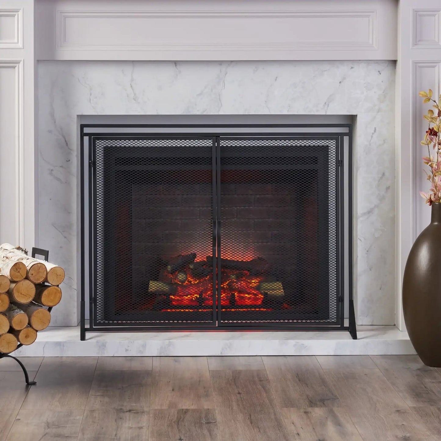 Samantha Iron Fireplace Screen 2 Door Design