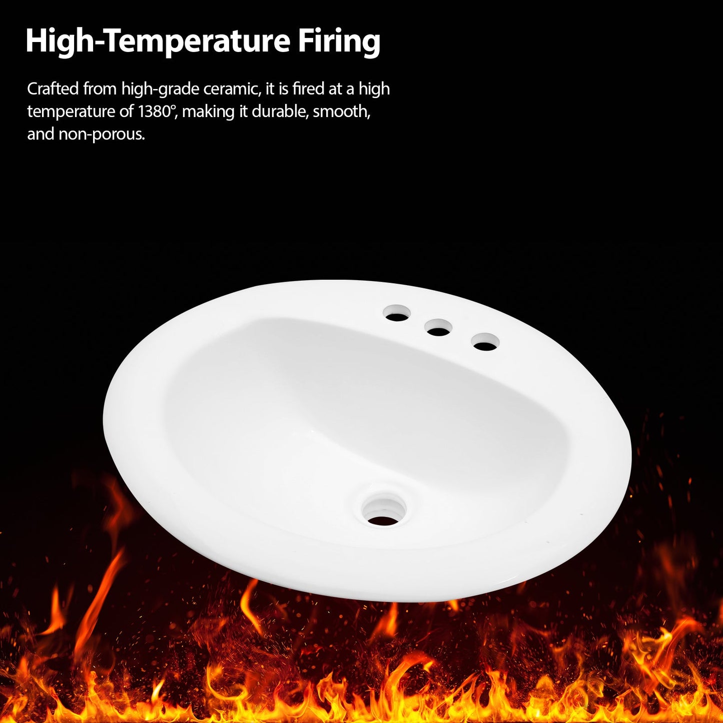 20.3 Inch Drop-In Bathroom Sink
