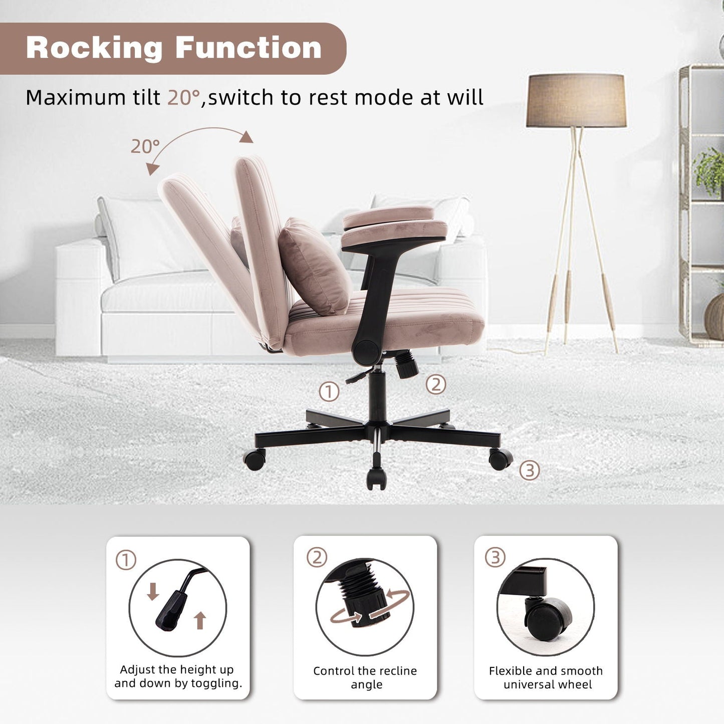 Criss Cross Armrest Office Chair With Wheels
