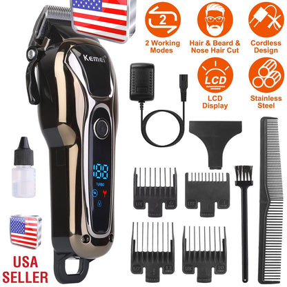 Rechargeable Electric Hair Clipper Cordless Clipper Hair Trimmer Shaver Barber Clipper Hair Cutting Machine