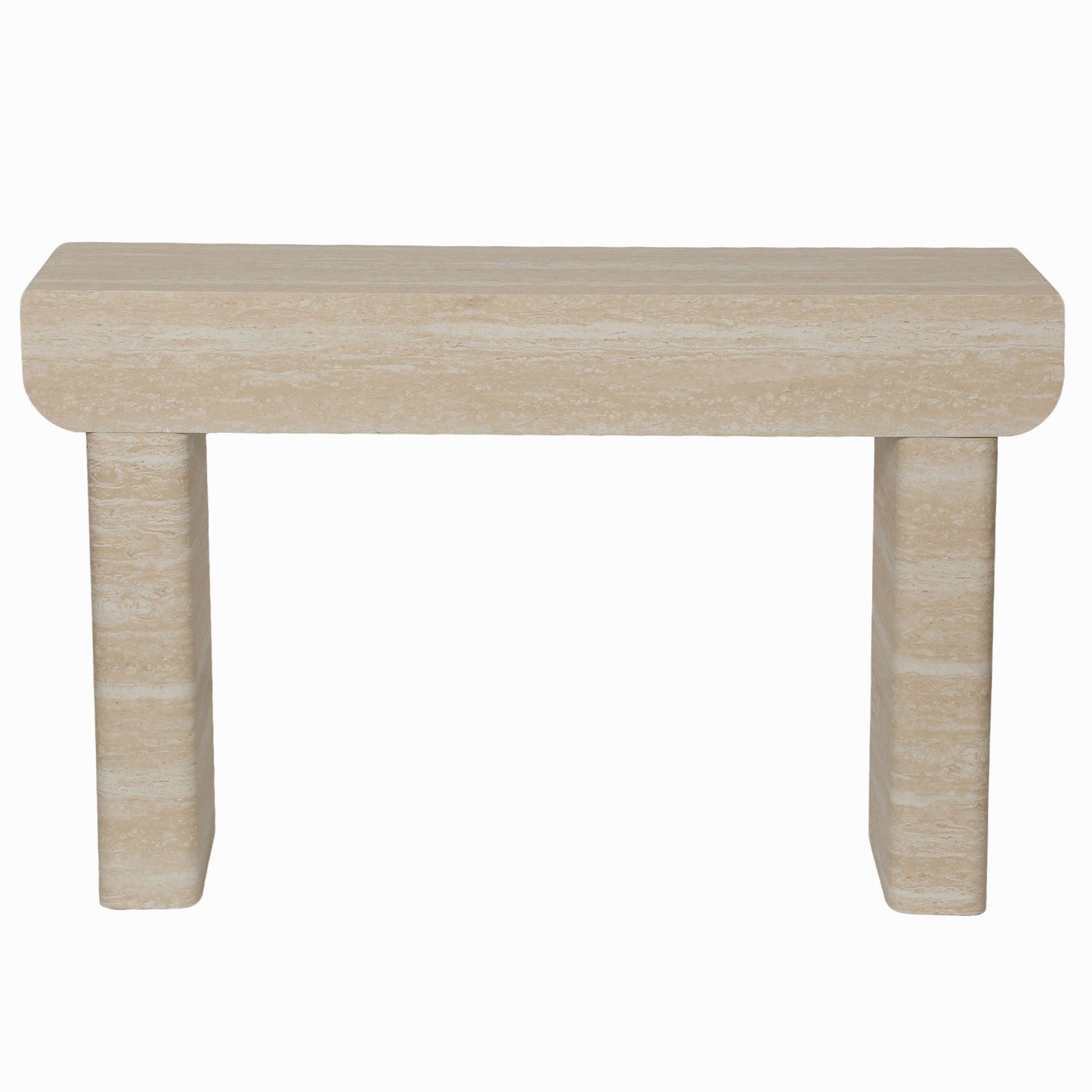 Entryway Table With 2 Hidden Handle Drawers For Entrance - Beige / Yellow
