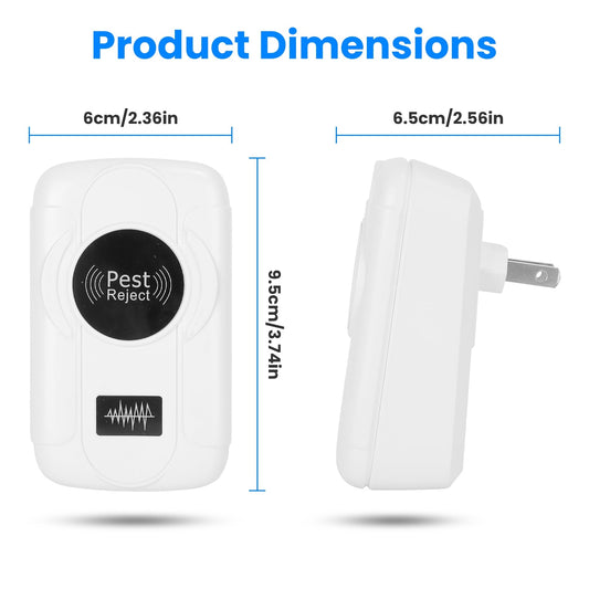 6-Pack Ultrasonic Pest Repellent – Plug-In Bug & Rodent Control with 3 Modes