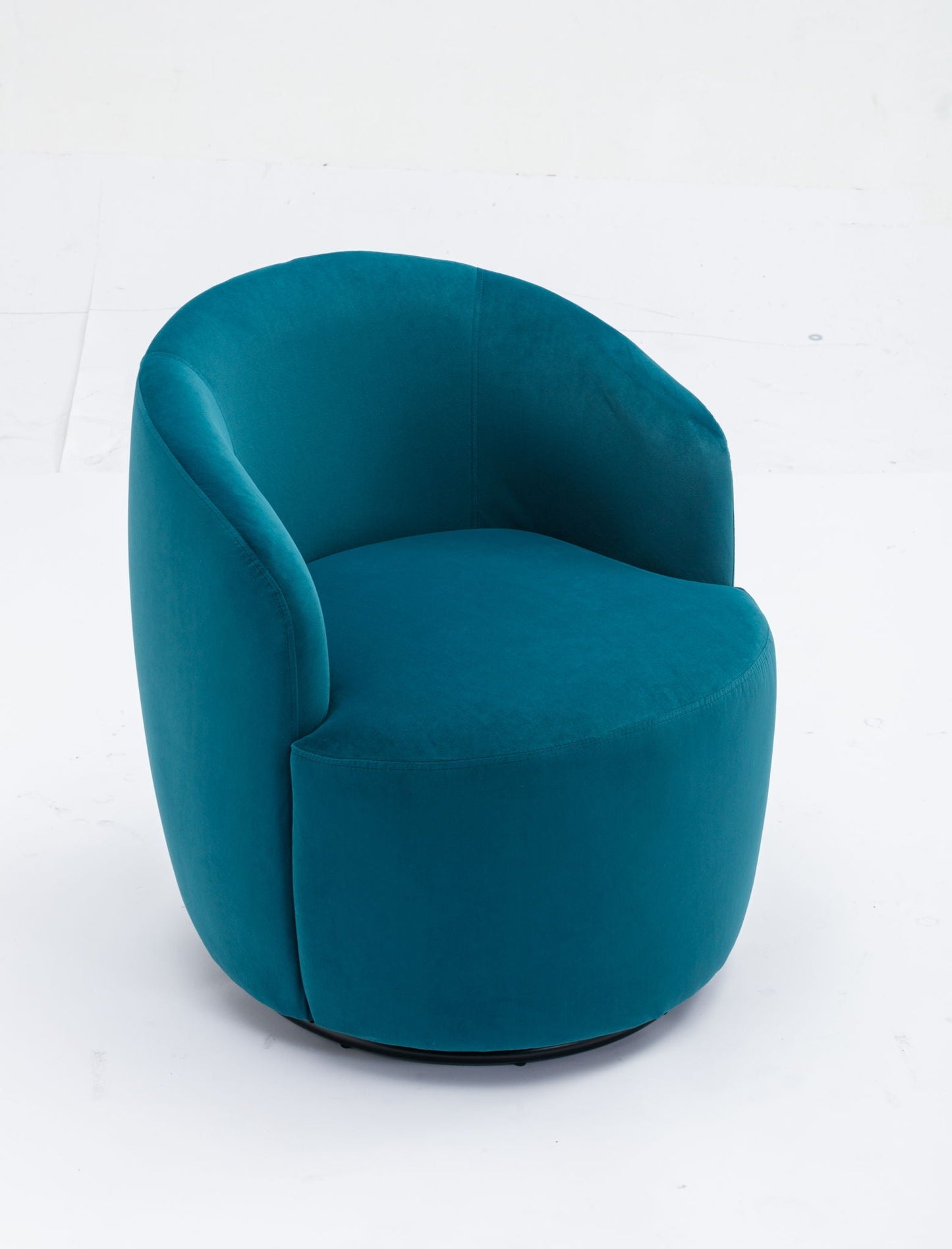 Swivel Accent Armchair Barrel Chair With Powder Coating Metal Ring