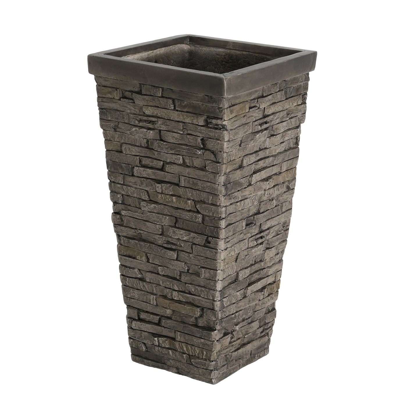 Tall Stone-Effect Square Planter