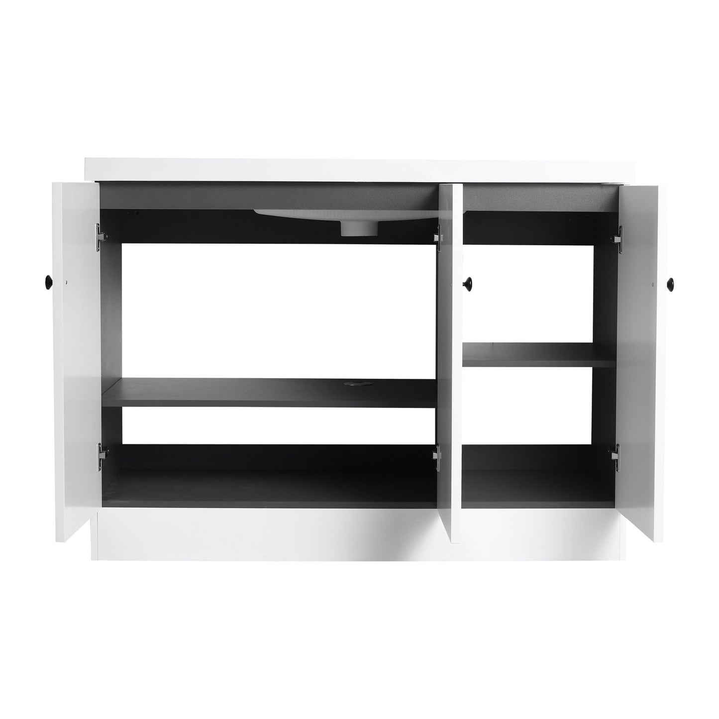 Contemporary Freestanding Bathroom Vanity With Resin Sink & Soft-Close Cabinet Doors