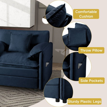 Modern Comfy Deep Seat Modular Sectional Sofa Cloud Couch With Ottoman