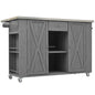 Outdoor Kitchen Island With Stainless Steel Top, Ample Storage Space, Towel And Spice Racks And A Bottle Opener