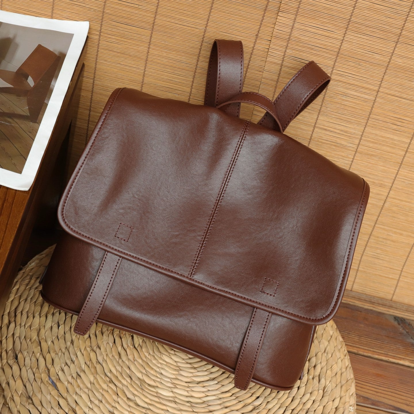 Cross-border Top-grain Vegetable-tanned Leather Backpack For Women, Large Capacity, Vintage Versatile Travel Bag, Genuine Leather Messenger Bag