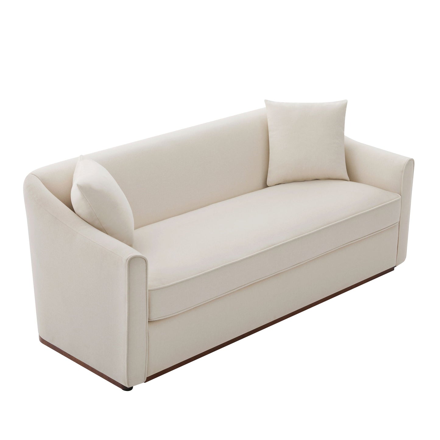 3 Seater Sofa With Wrap Around Armrests And Throw Pillows