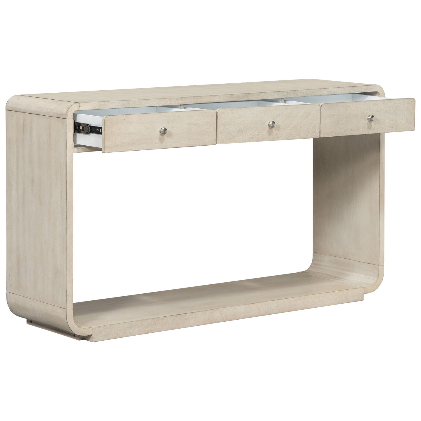 Console Table With 3 Drawers And Display Shelf