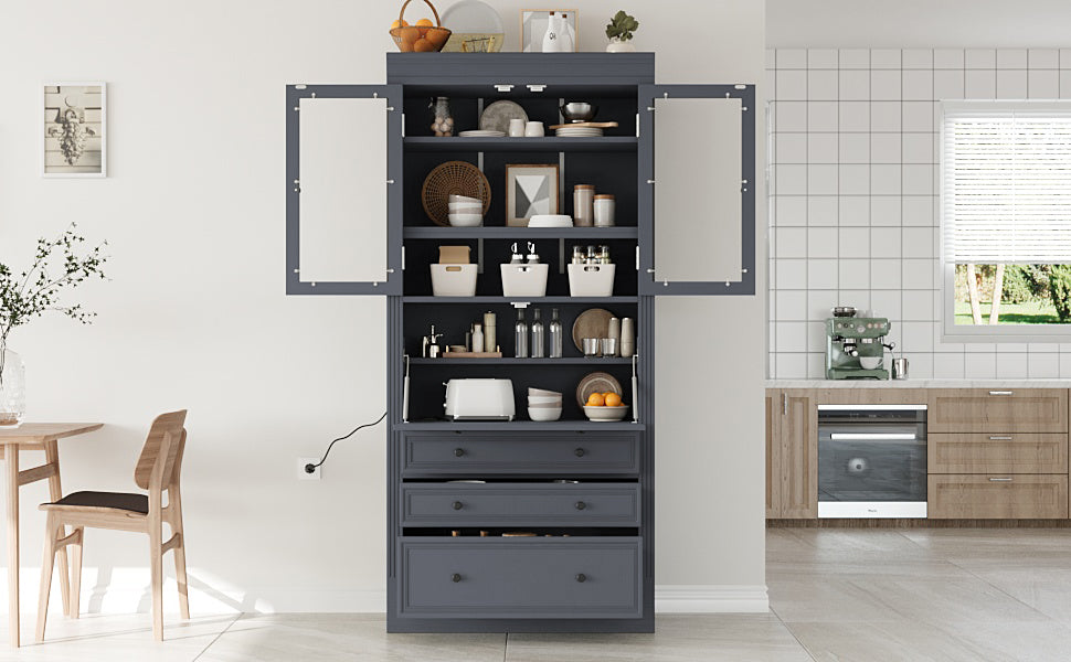 TOPMAX 36 x 16.5 x 78 Inch Freestanding Kitchen Pantry Storage Cabinet