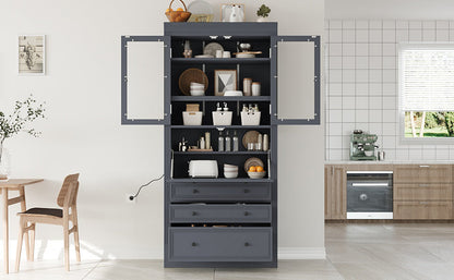 TOPMAX 36 x 16.5 x 78 Inch Freestanding Kitchen Pantry Storage Cabinet