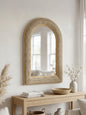 24.2"x36" Woven Texture Decorative Arched Mirror