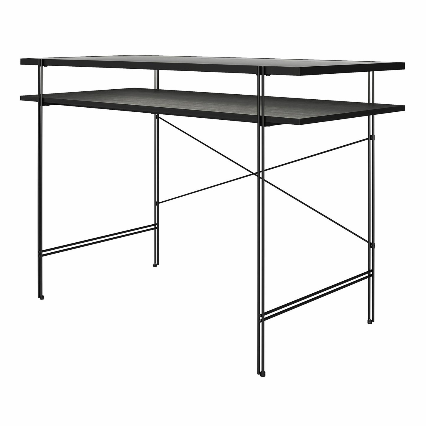 Vance - Computer Desk With Fluted Glass Desktop - Black
