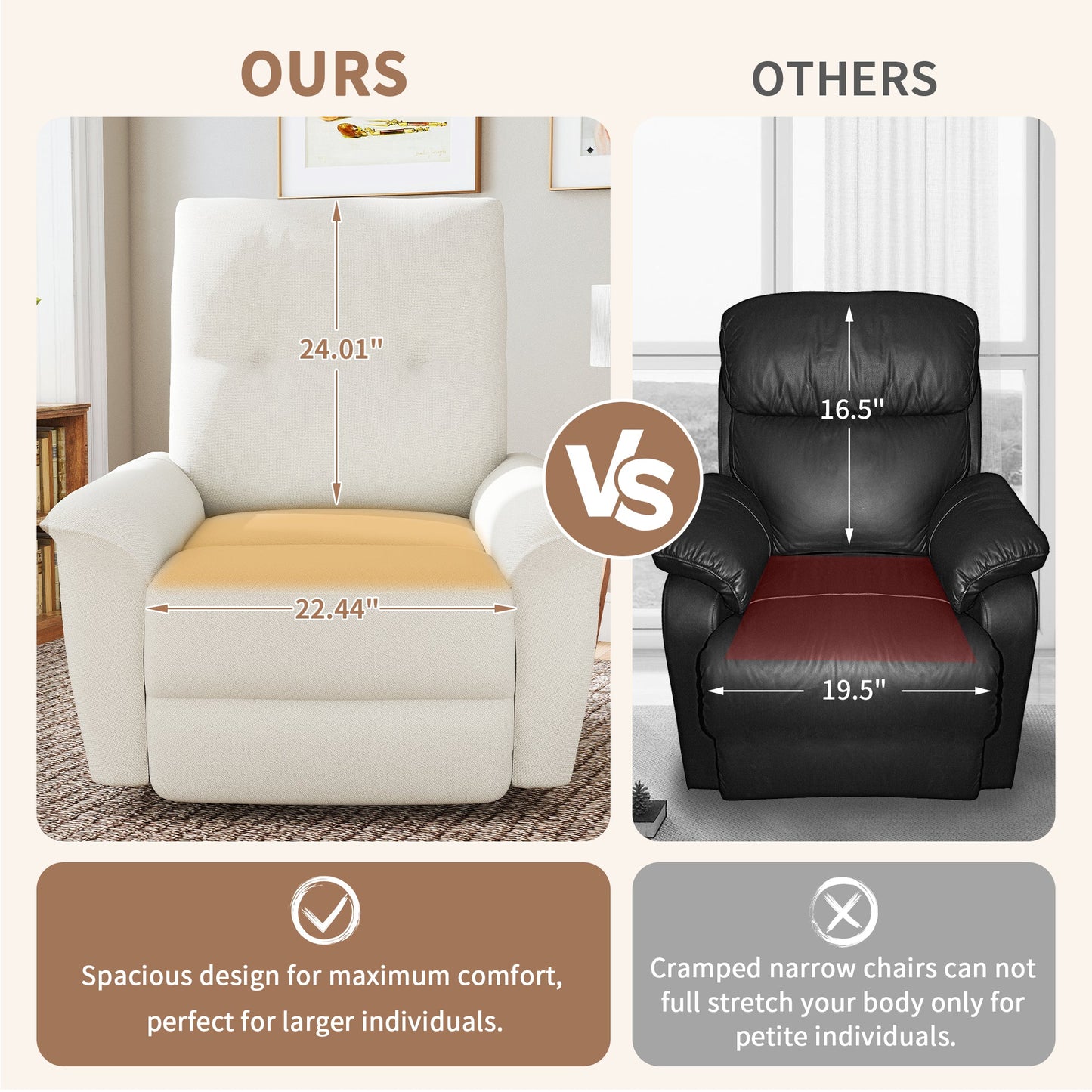 270° Power Swivel Rocker Recliner Chair with Phone Holder