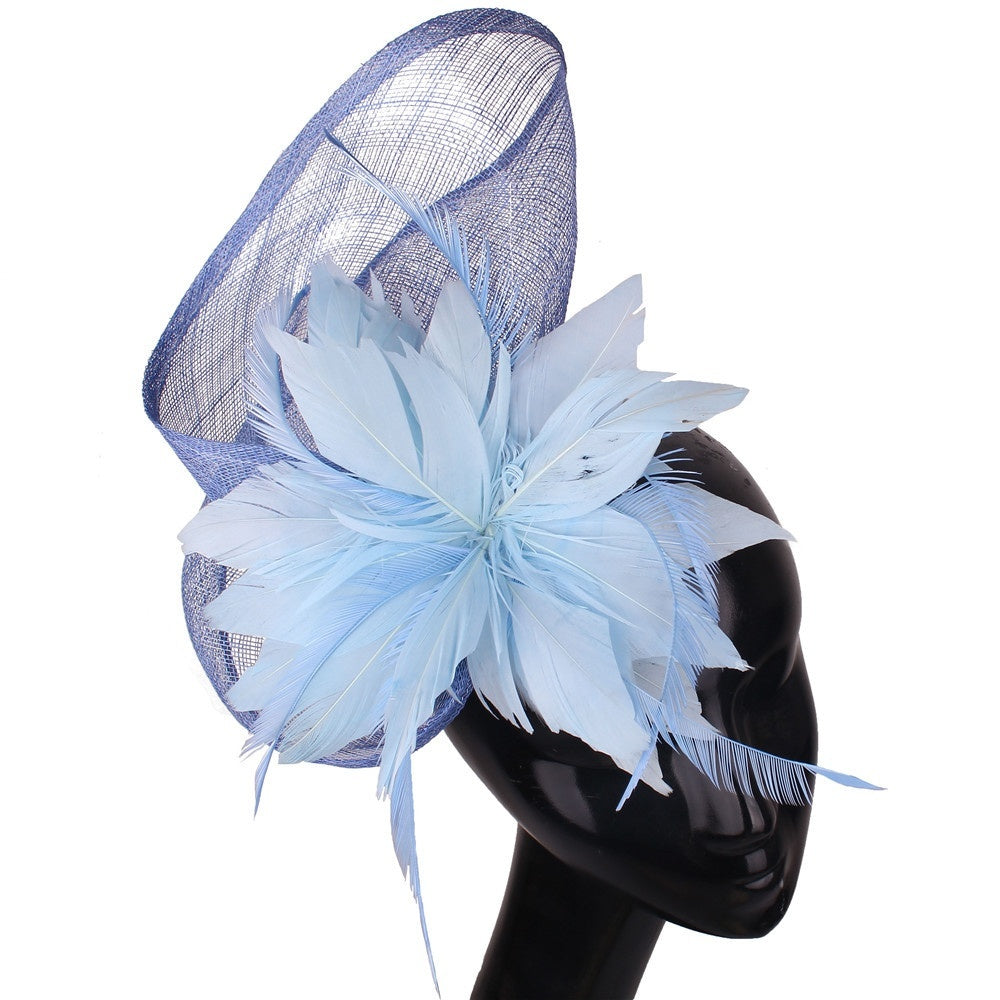 Fan-shaped Handcrafted Linen Headpiece
