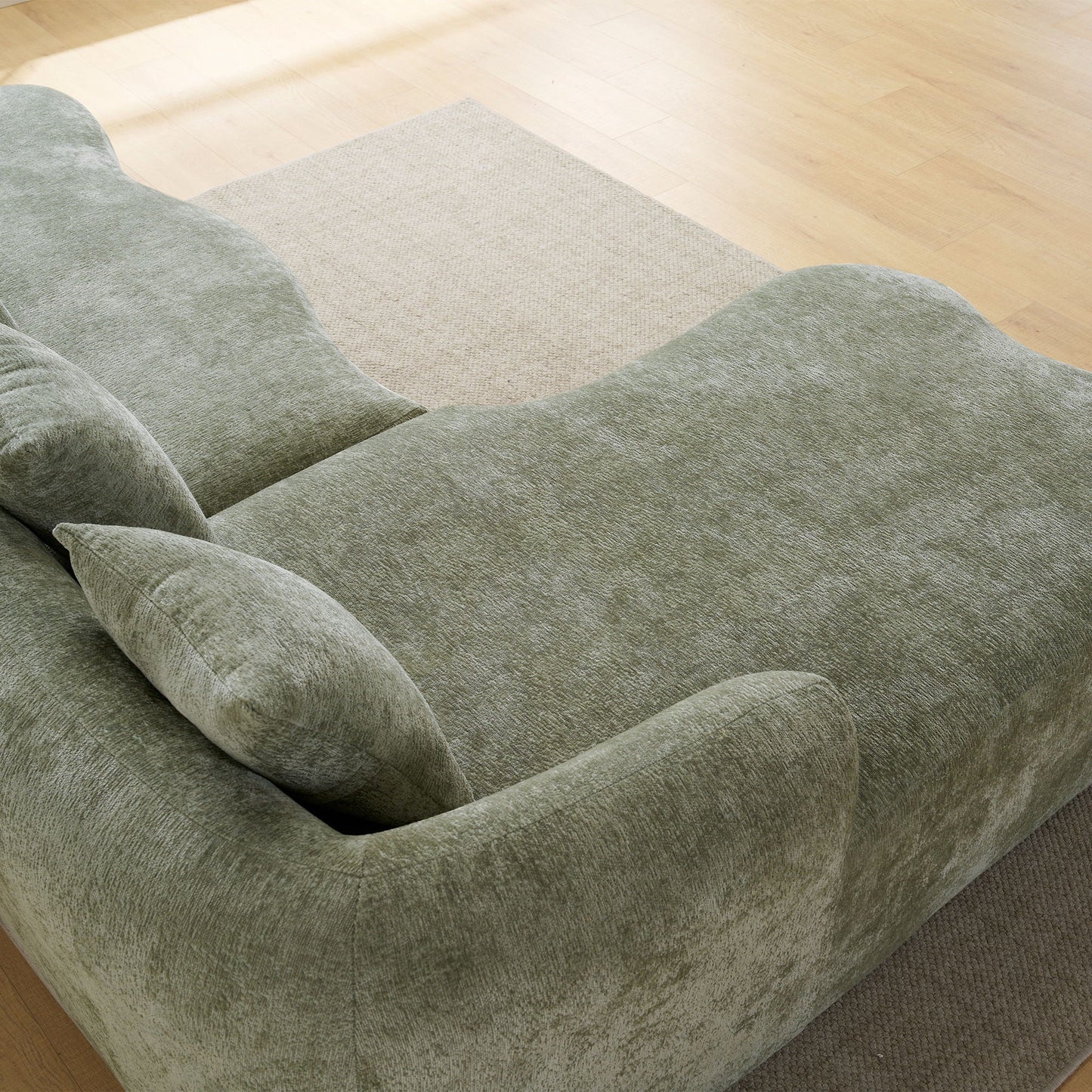 Modular L-Shape Sectional Sofa With Curved Chaise