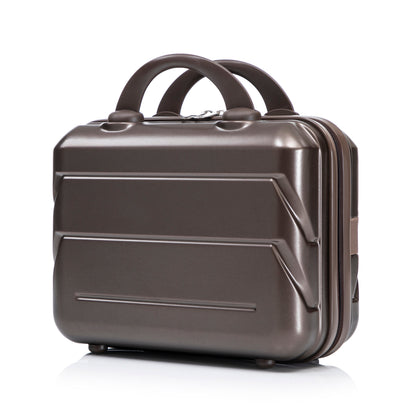 14"/20" 2-Piece ABS Spinner Wheel Luggage Set with Combination Lock and Cosmetic Case (Brown)