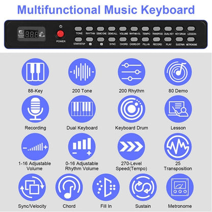 88-Key Folding Digital Piano, Semi-Weighted with LCD, Carry Bag & Stand