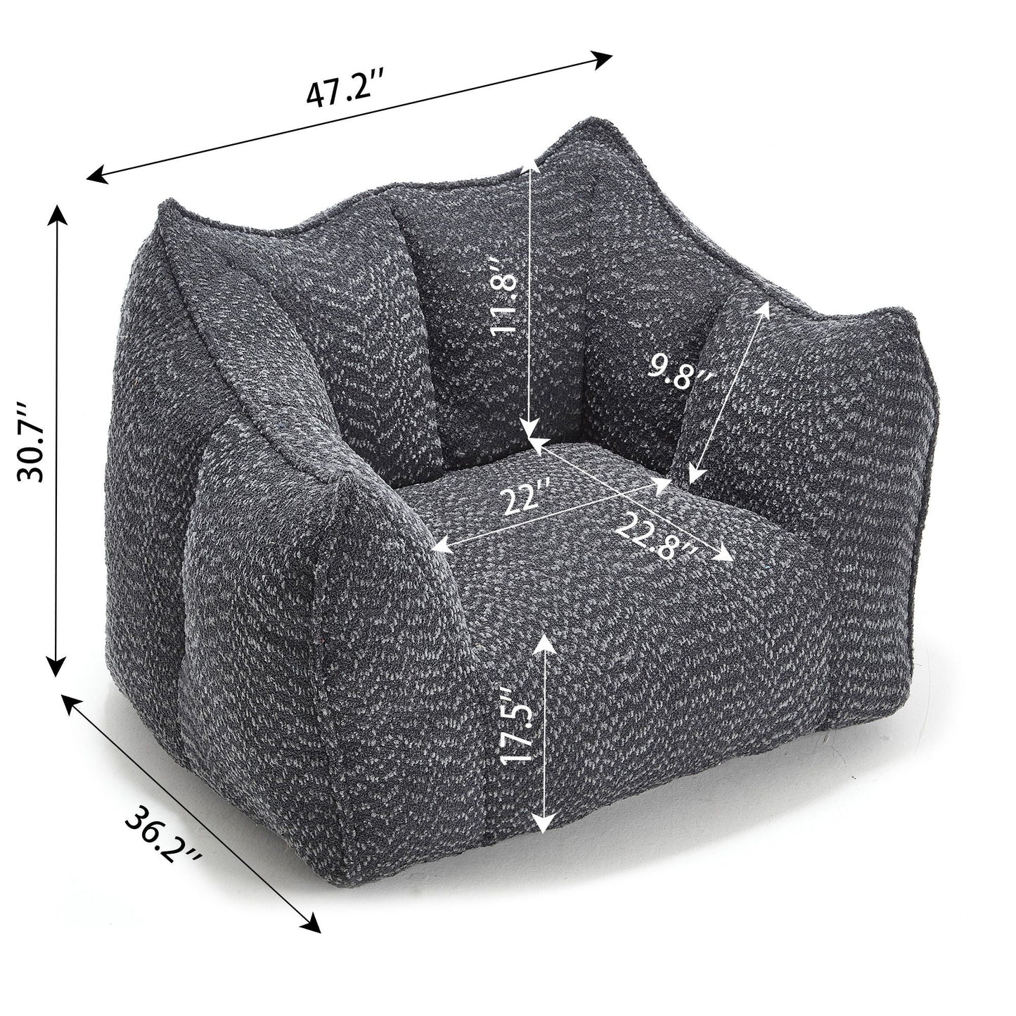 Comfortable Chenille Sofa Chairs With Highly Resilient Foam