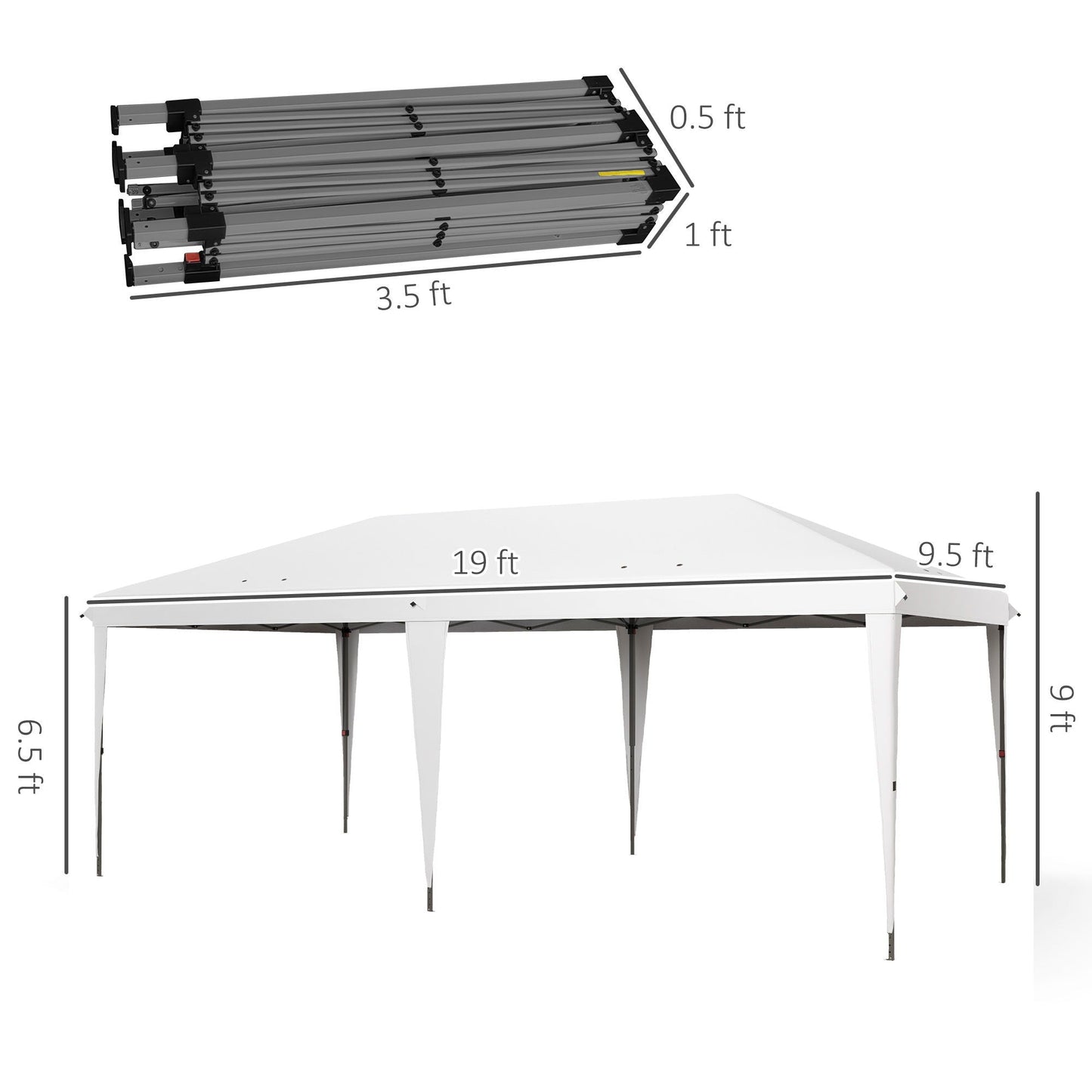 Outsunny 10' x 19.2' Pop Up Canopy Tent