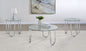Beller 3-piece Round Tempered Glass Top Coffee Table Set Chrome