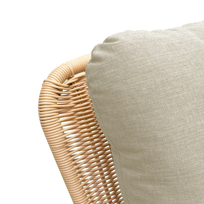 Contemporary Minimalist Wicker Rocking Chair With Soft Cushions And Durable Wooden Frame