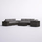 Modern Patio Rattan Sectional Set With Cushions