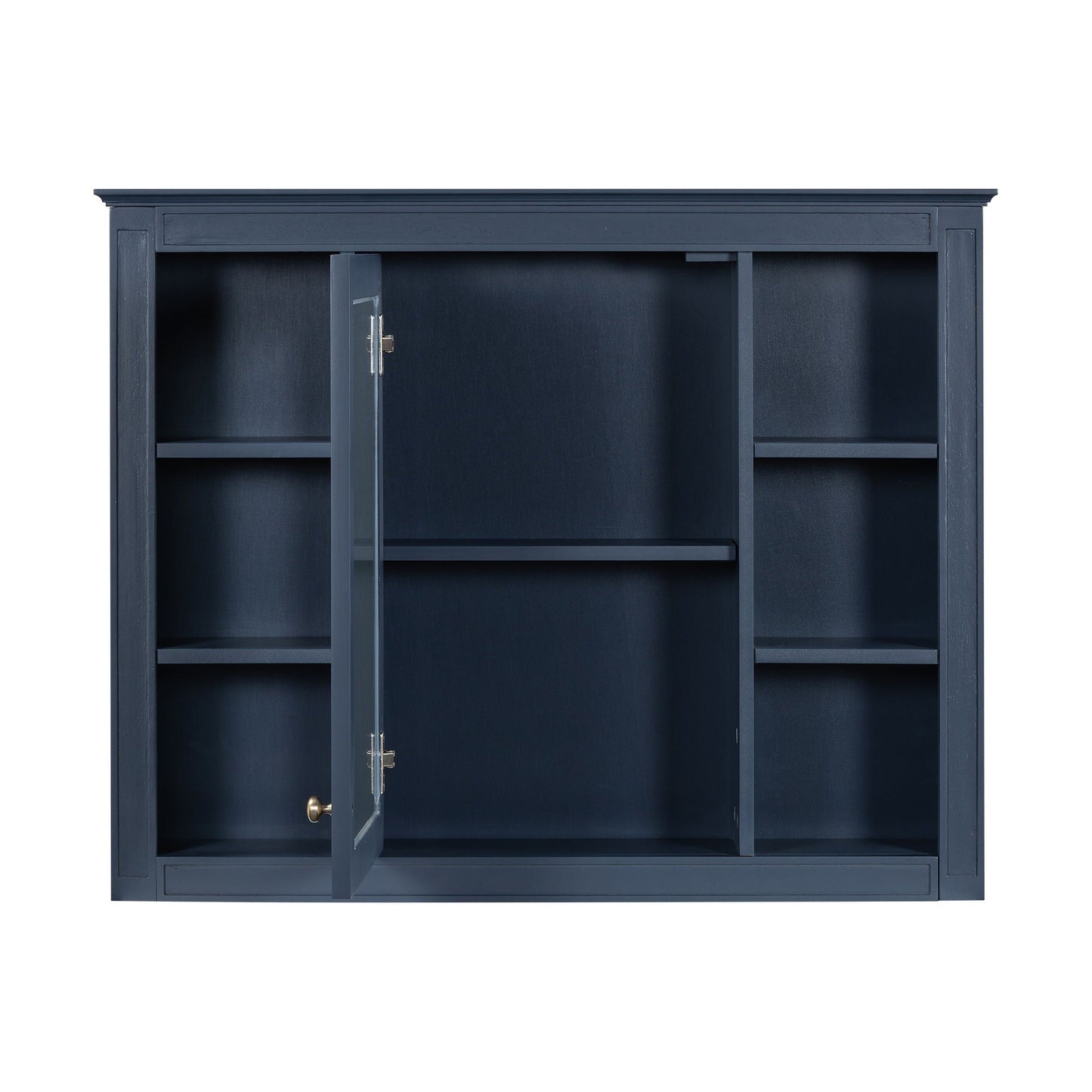 Wall Mounted Medicine Cabinet With Mirror, Storage Cabinet Featuring 6 Open Shelves And Adjustable Interior