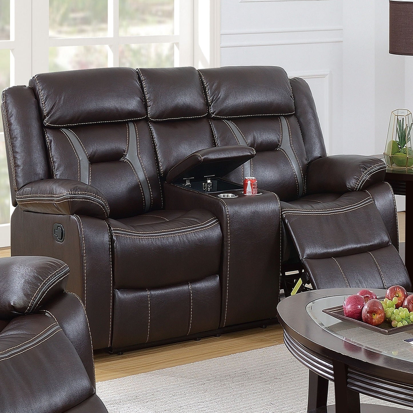 Living Room Set With Pillow Armrest And Tufted Backrest