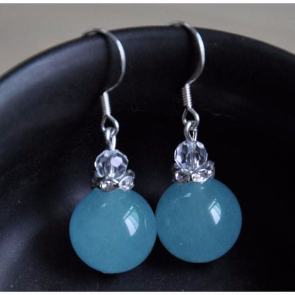 Natural Jadeitea Beads Earrings