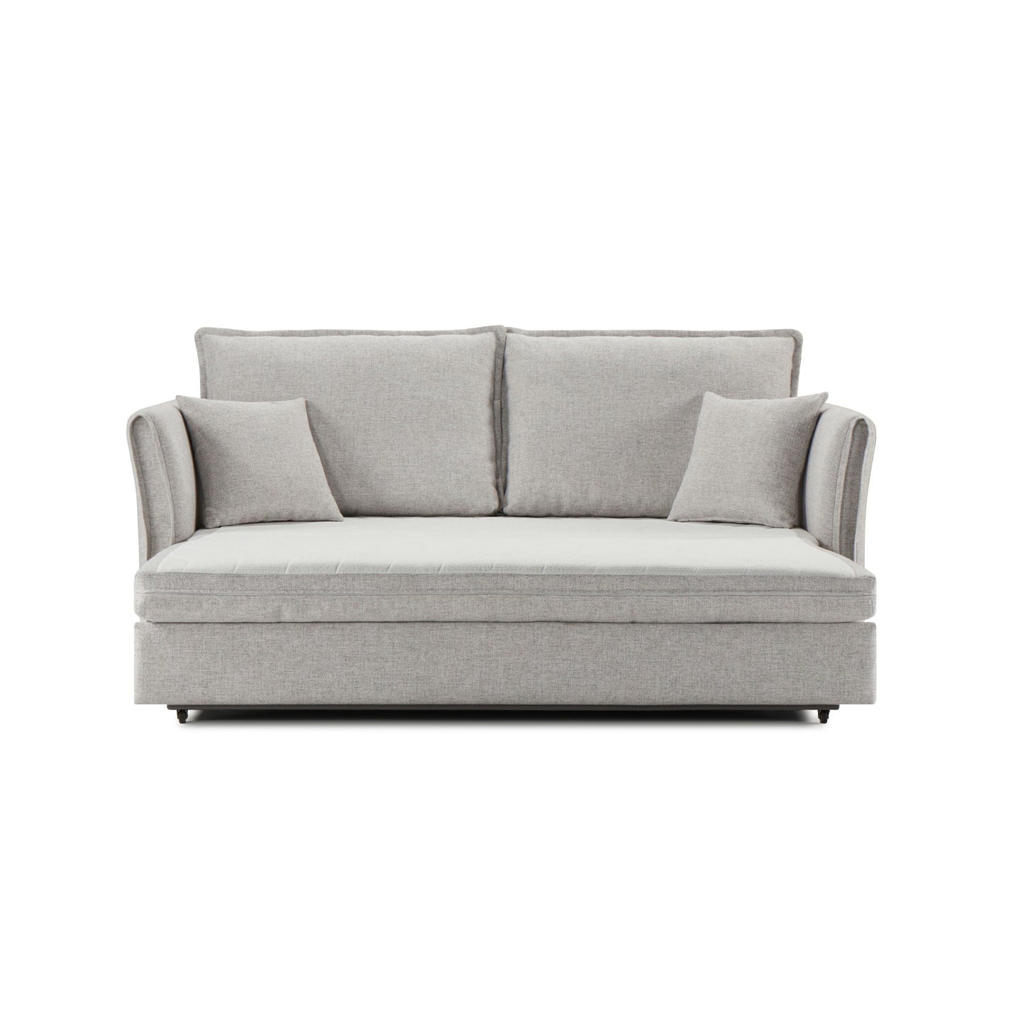 Oren Chenille Sleeper Sectional Sofa With Storage - Gray