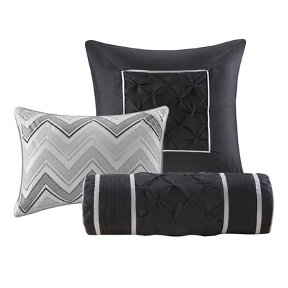7 Piece Tufted Comforter Set Grey California King