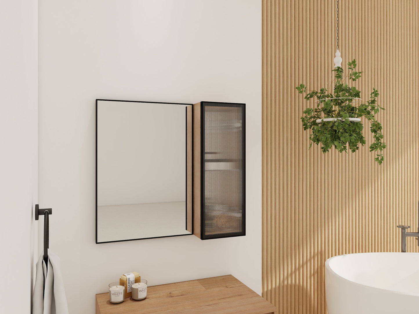 10'' Bathroom Wall Mirror Cabinet with Acrylic Door
