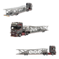 Flame Scania Car Carrier Transport Truck Grey Red 1:64 - Limited to 299 Pcs