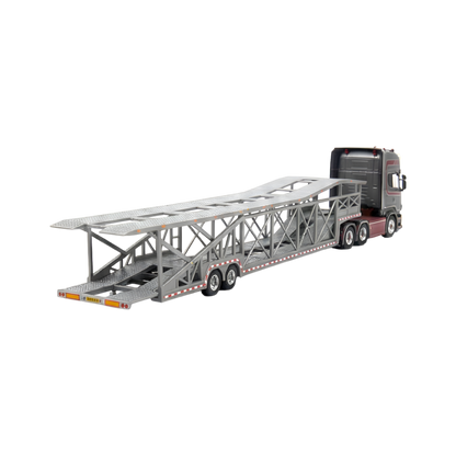 Flame Scania Car Carrier Transport Truck Grey Red 1:64 - Limited to 299 Pcs