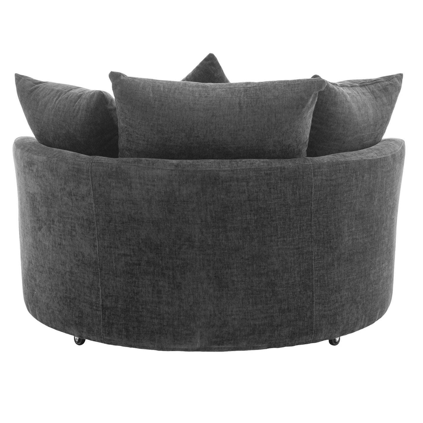 360° Swivel Accent Barrel Chair With Storage Ottoman & 4 Pillows, Modern Leisure Chair Round Accent For Living Room