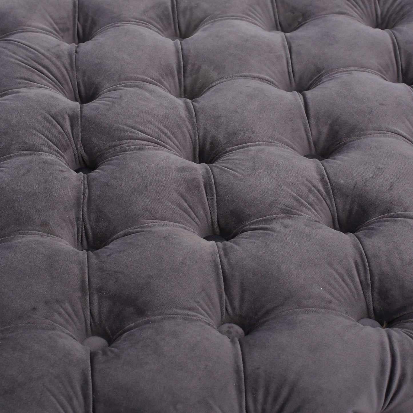 Modern Glam Ottoman with Upholstery and Button Tufted Design