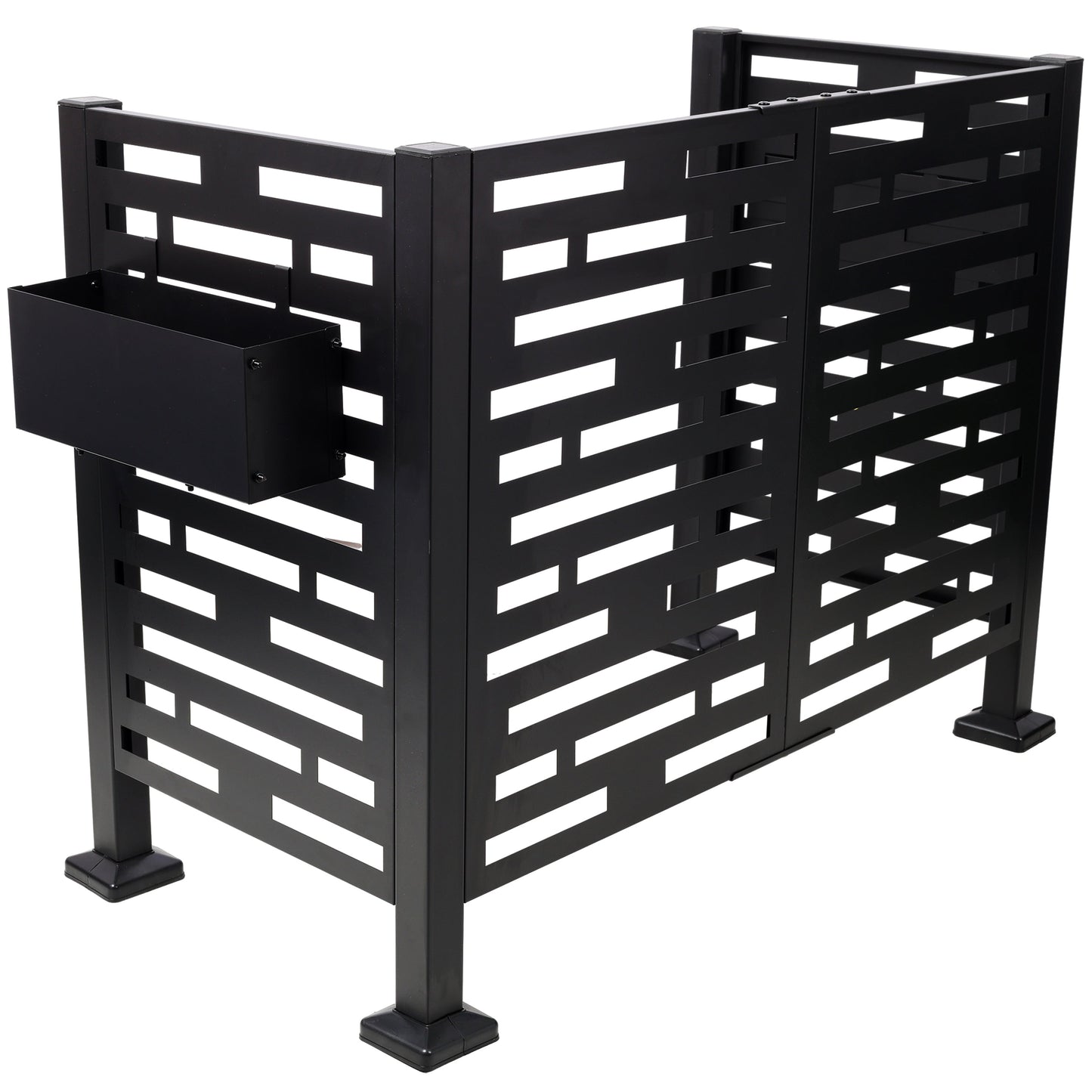 4x2 Ft Metal Air Conditioner Fence with Planter Boxes