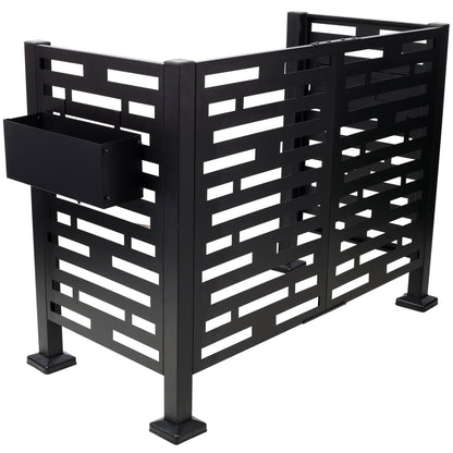 4x2 Ft Metal Air Conditioner Fence with Planter Boxes