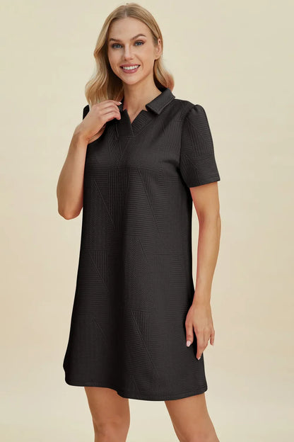 Texture Short Sleeve Dress
