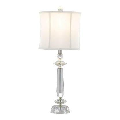 Karat - Contemporary Crystal Table Lamp (Set of 2) - Clear Crystal / Chrome / White Softback
