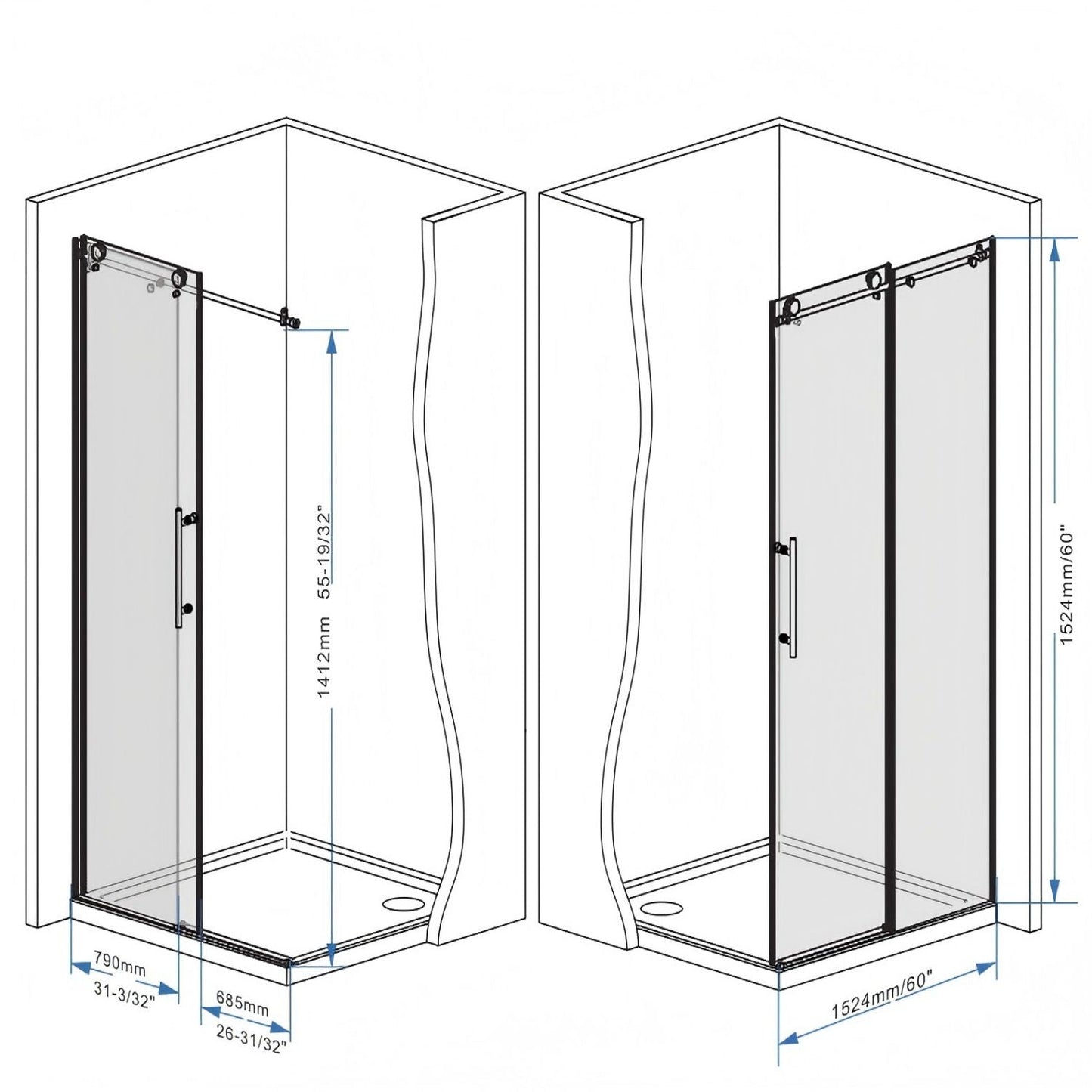 Frameless Shower Door With Handle